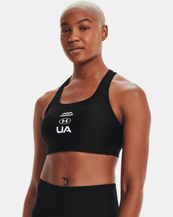 Women's Armour® Mid Crossback Graphic Sports Bra, Black, pdpMainDesktop image number 2